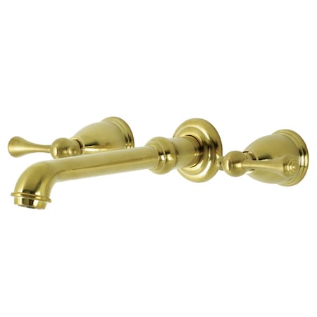 Kingston Brass KS7027BL Two-Handle Wall Mount Tub Faucet, Brushed Brass KS7027BL